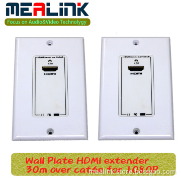 30m Wall Plate HDMI Extender Over Cat6e for 1080P (YLC40E)